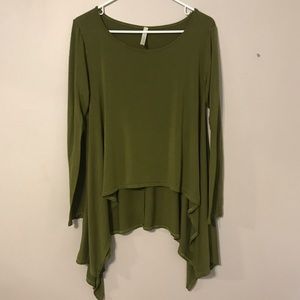 Long sleeve draped tunic top